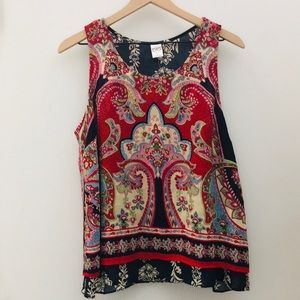 Bila Red Boho Patterned Top